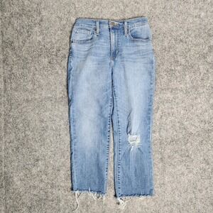 Levis 724 Premium Quality High Rise Straight Crop Jeans Women 27x22‎ Distressed